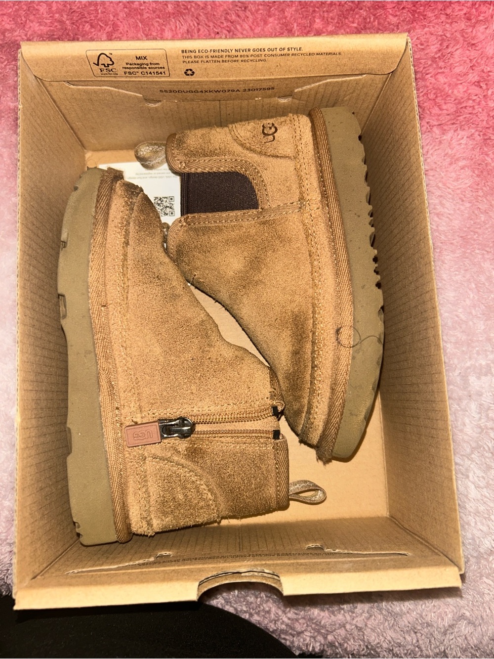 UGG Chestnut Suede Side-Zip Ankle Booties